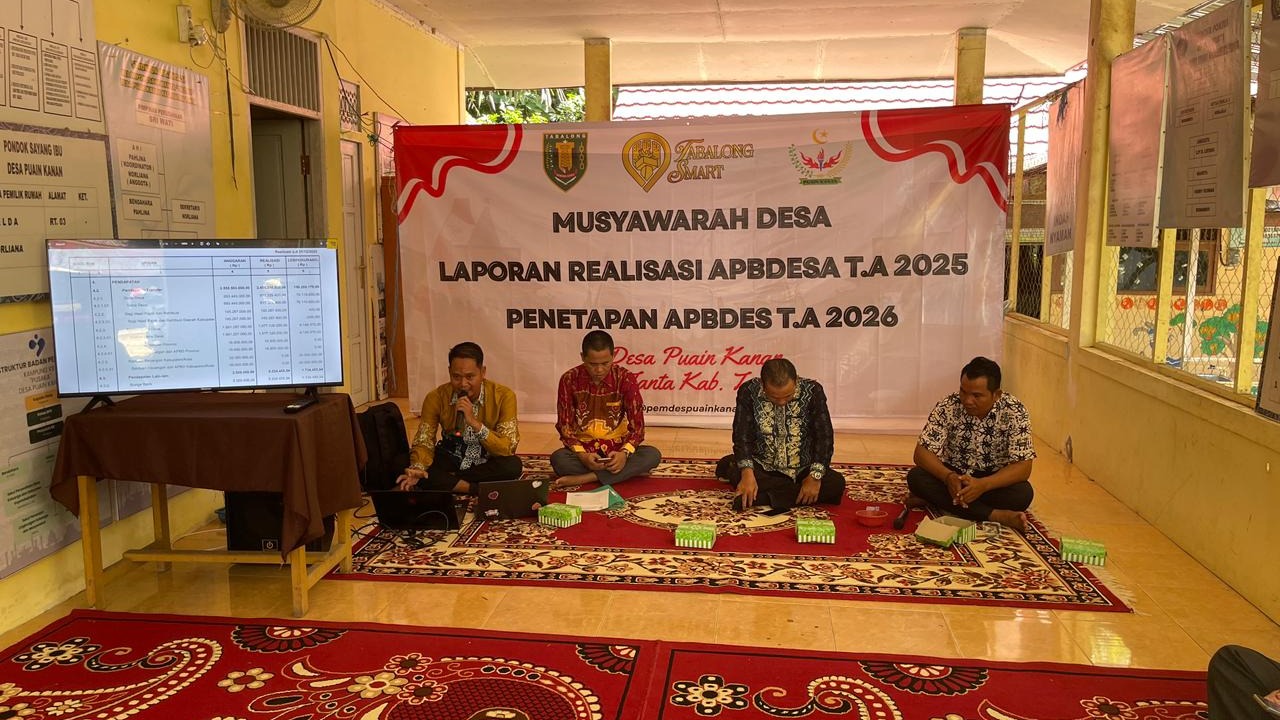 Wujud Transparansi dan Pembangunan Berkelanjutan, Pemdes Puain Kanan Gelar Musdes Laporan Realisasi 2025 dan Penetapan APBDes 2026.