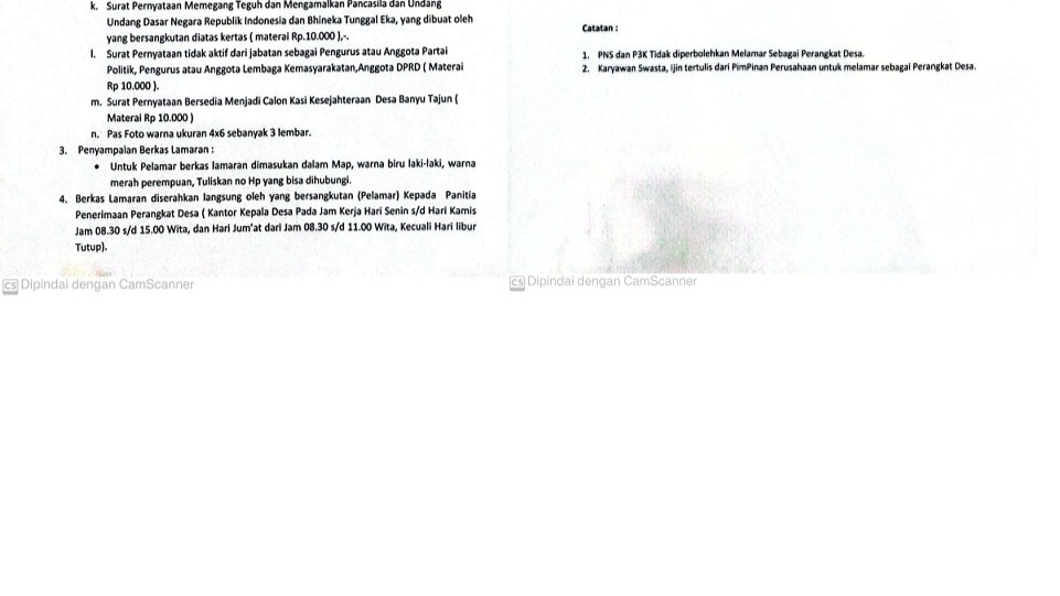 Penerimaan Perangkat Desa