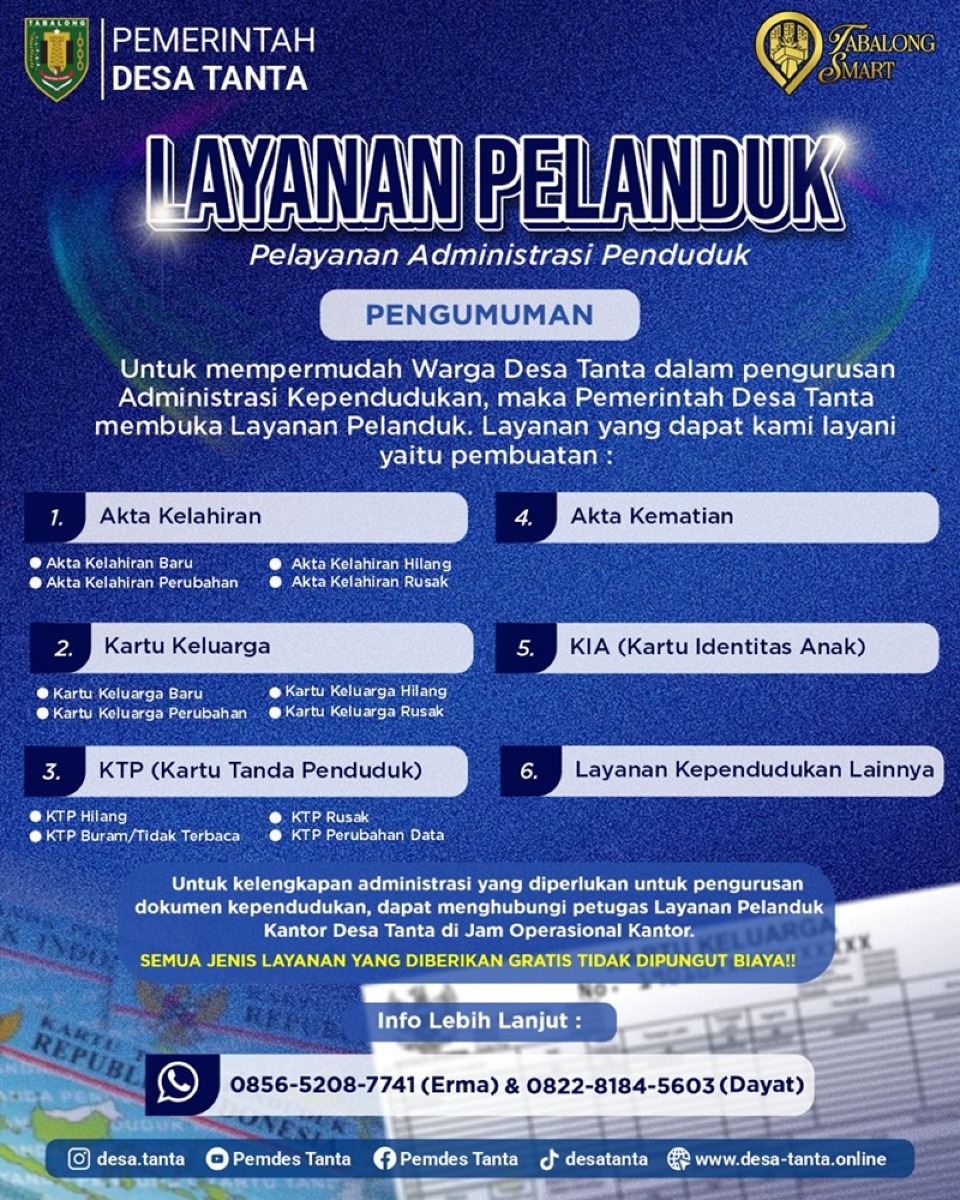 Kini Lebih Mudah, Layanan Administrasi Kependudukan Bisa Diurus di Kantor Desa Tanta