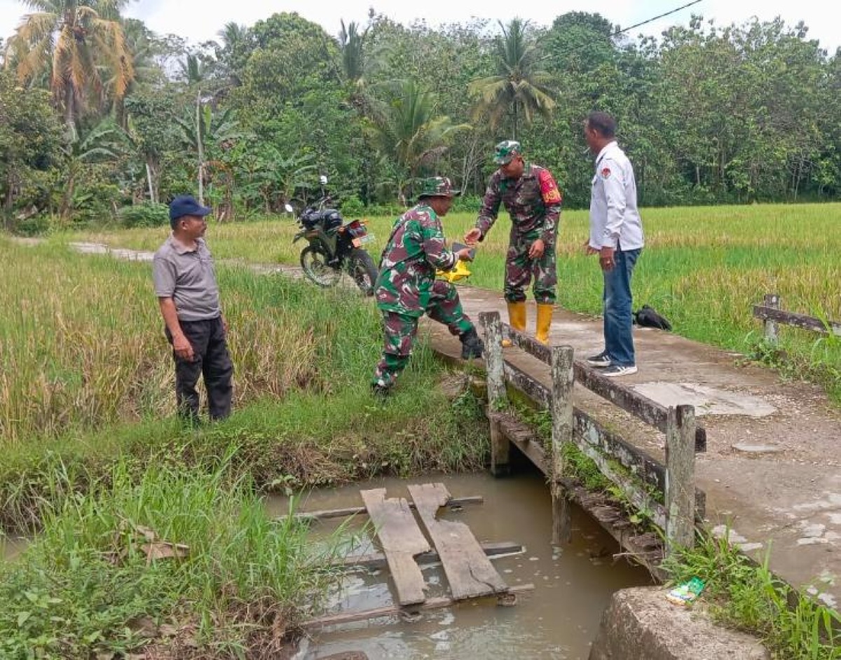 Babinsa Mengusulkan Perbaikan Jembatan