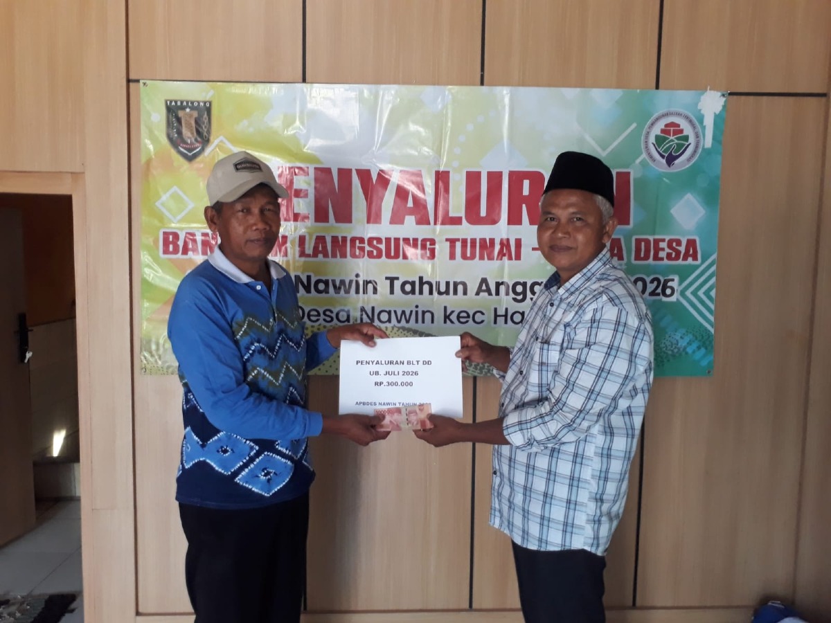 Bantu Ringankan Beban Masyarakat Pemdes Nawin SALURKAN BLT Dana Desa Juli 2026
