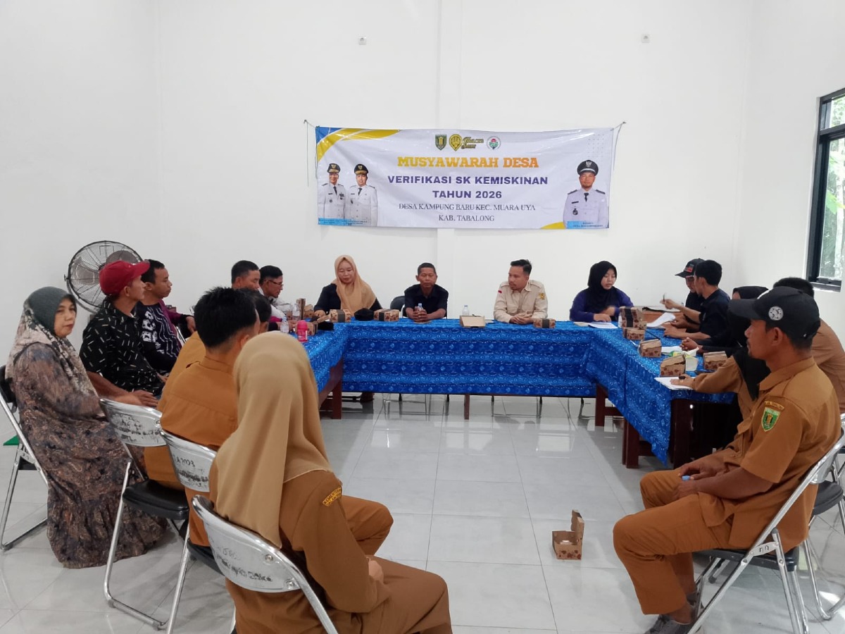 PEMDES KAMPUNG BARU MELAKSANAKAN MUSYAWARAH DESA TENTANG VERIFIKASI SK KEMISKINAN TAHUN 2026