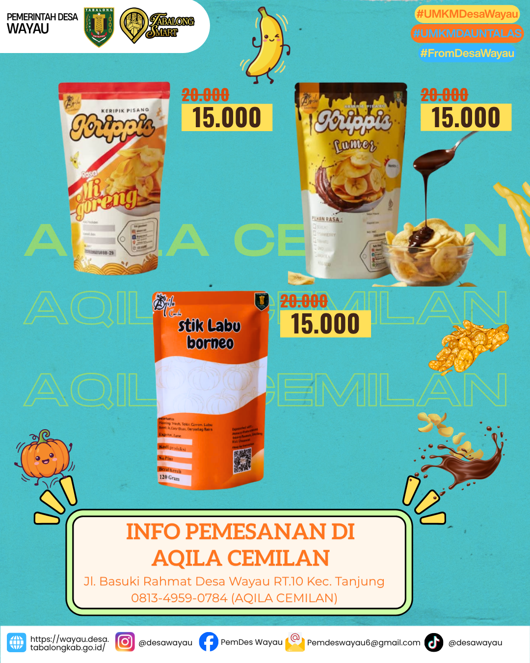 Mie Goreng, Stik Labu Borneo, Keripik Pisang Lomer