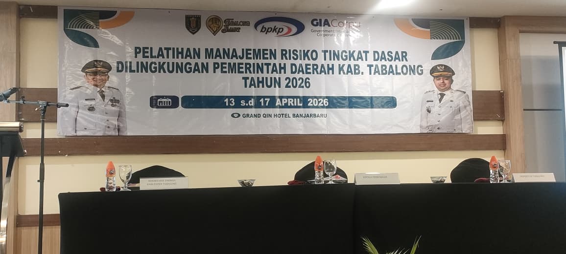 Sekretaris DISPORAPAR Kab. Tabalong mengikuti Pelatihan Manajemen Risiko Tingkat Dasar di Lingkungan Pemerintah Daerah Kabupaten Tabalong di Hotel Grand Qin Banjarbaru pada tanggal 13 - 17 April 2026.