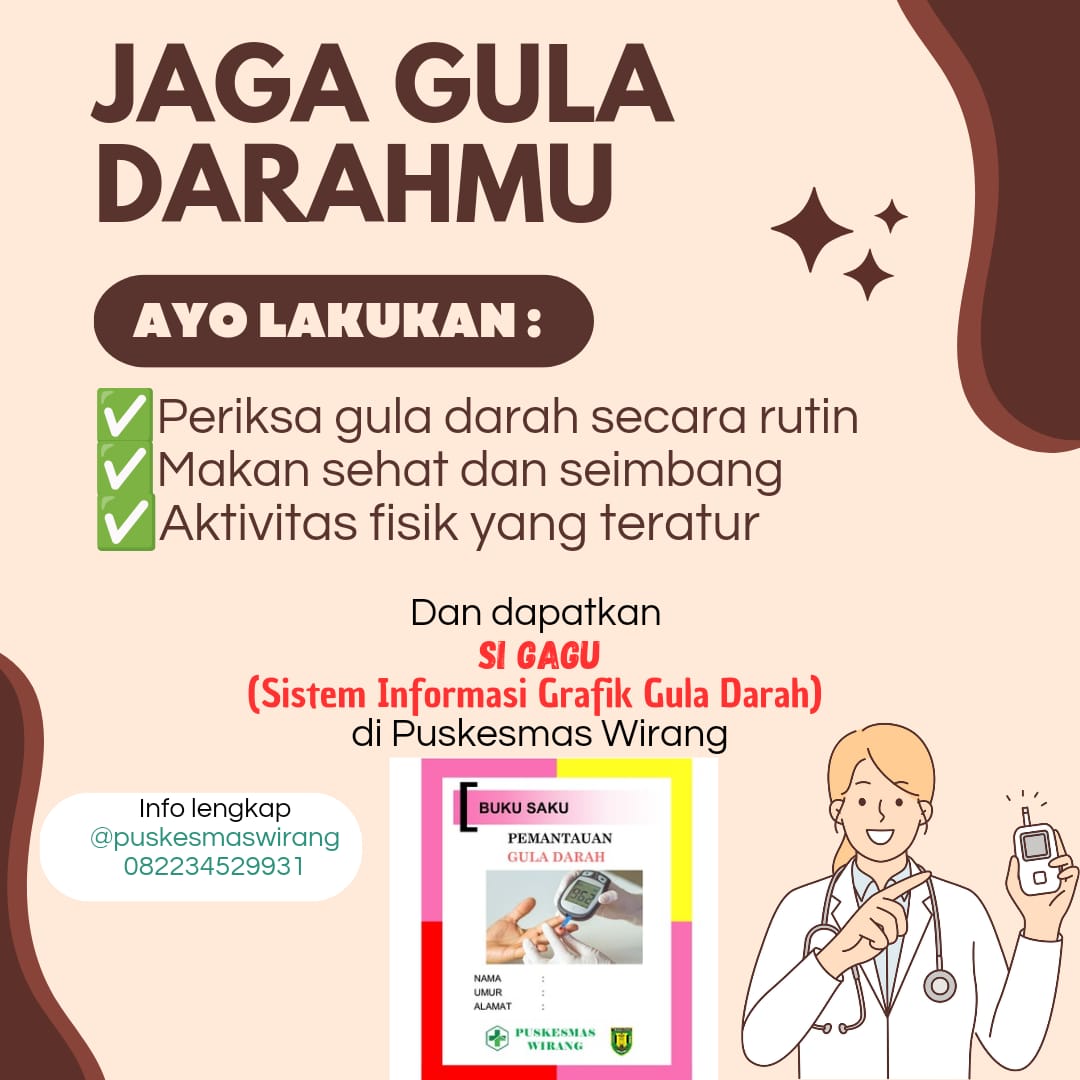 SI GAGU (SISTEM INFORMASI GRAFIK GULA DARAH) BUKU SAKU KONTROL KADAR GULA DARAH PASIEN DIABETES MELITUS PUSKESMAS WIRANG Oleh : FITRI RAHMI, A.Md.AK