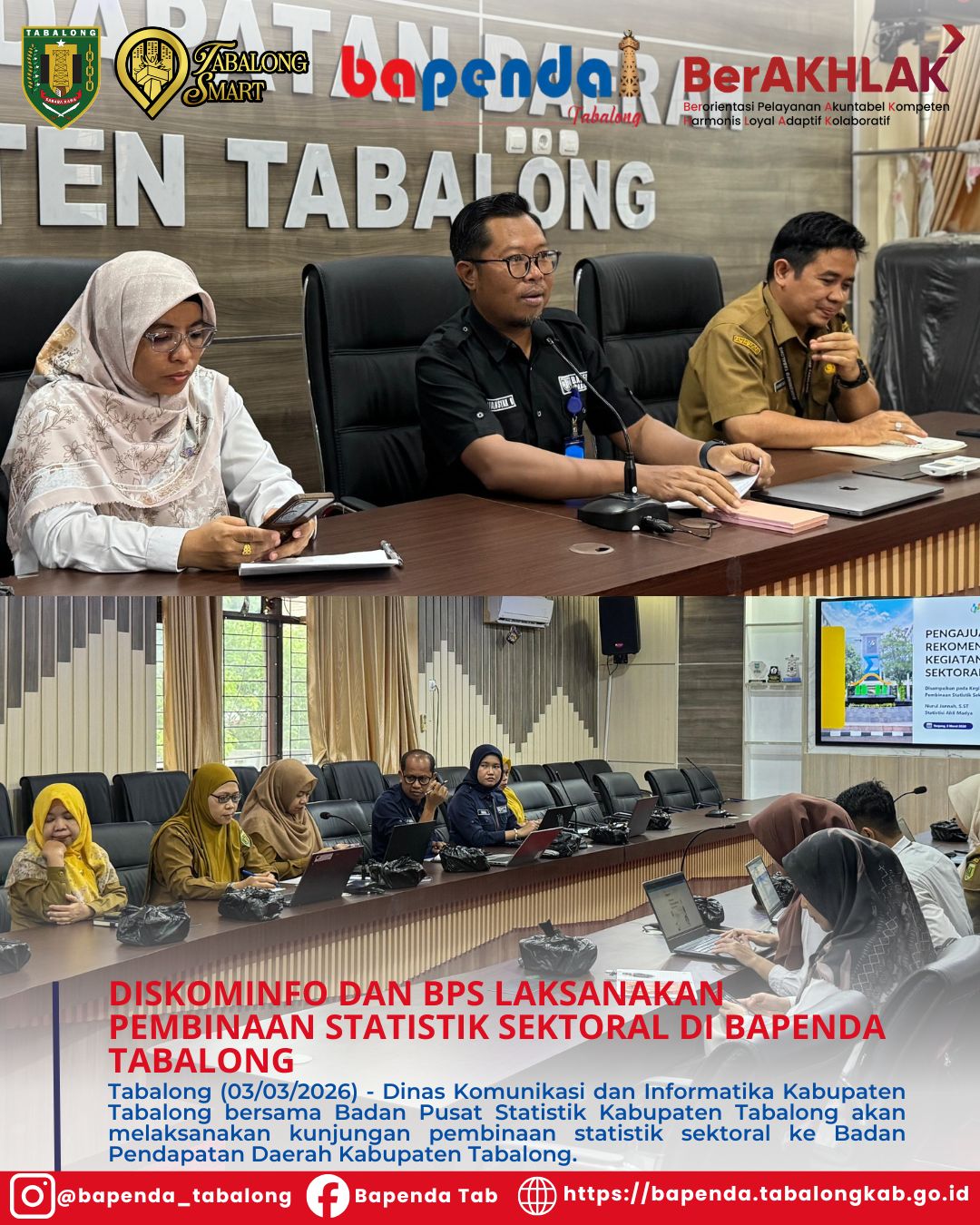 DISKOMINFO DAN BPS LAKSANAKAN PEMBINAAN STATISTIK SEKTORAL DI BAPENDA TABALONG