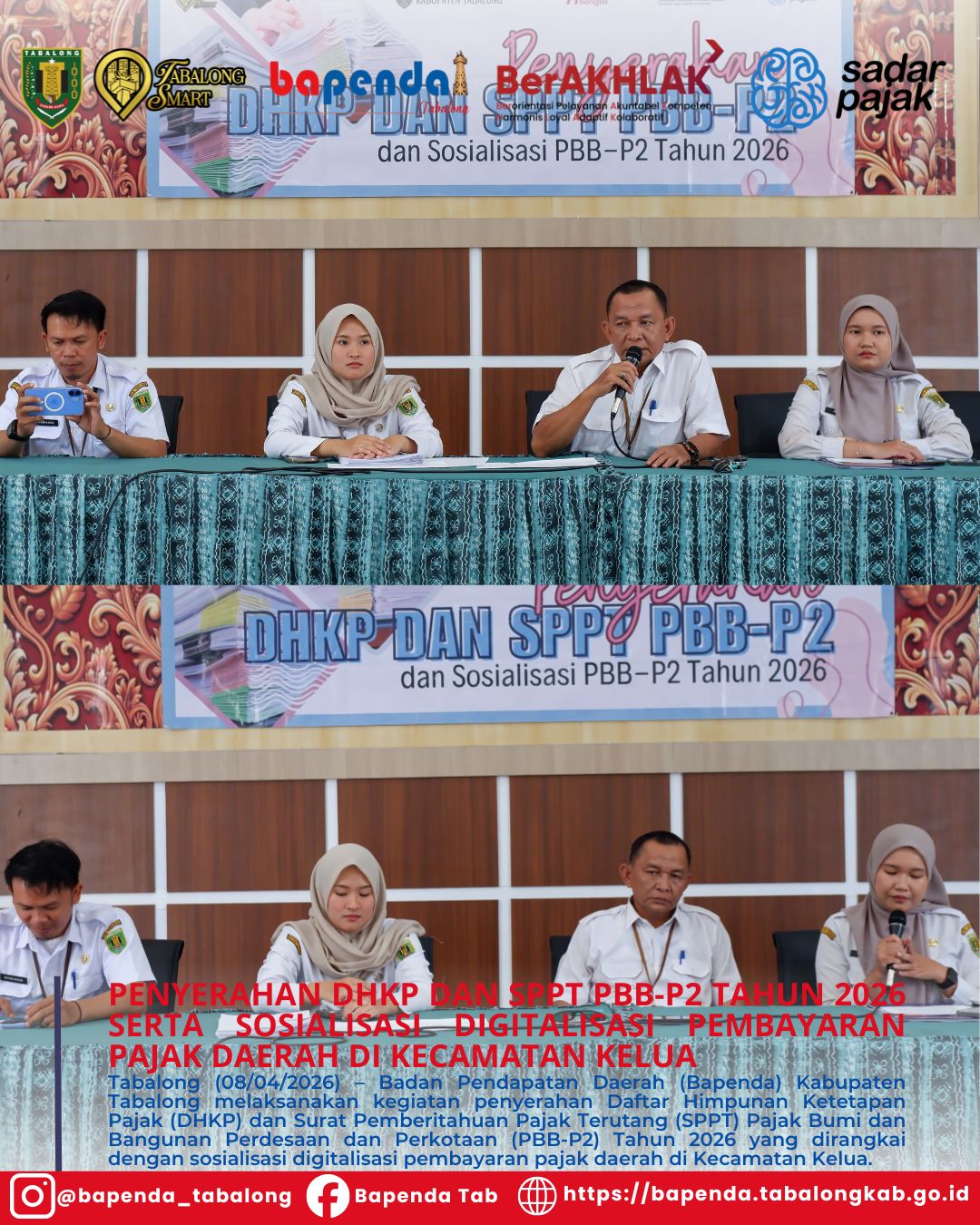 PENYERAHAN DHKP DAN SPPT PBB-P2 TAHUN 2026 SERTA SOSIALISASI DIGITALISASI PEMBAYARAN PAJAK DAERAH DI KECAMATAN KELUA