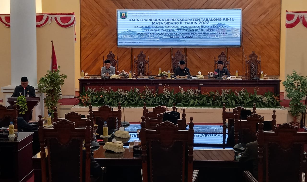 Rapat Paripurna Penyampaian Penjelasan Bupati Tabalong terhadap Raperda Perubahan APBD TA.2022