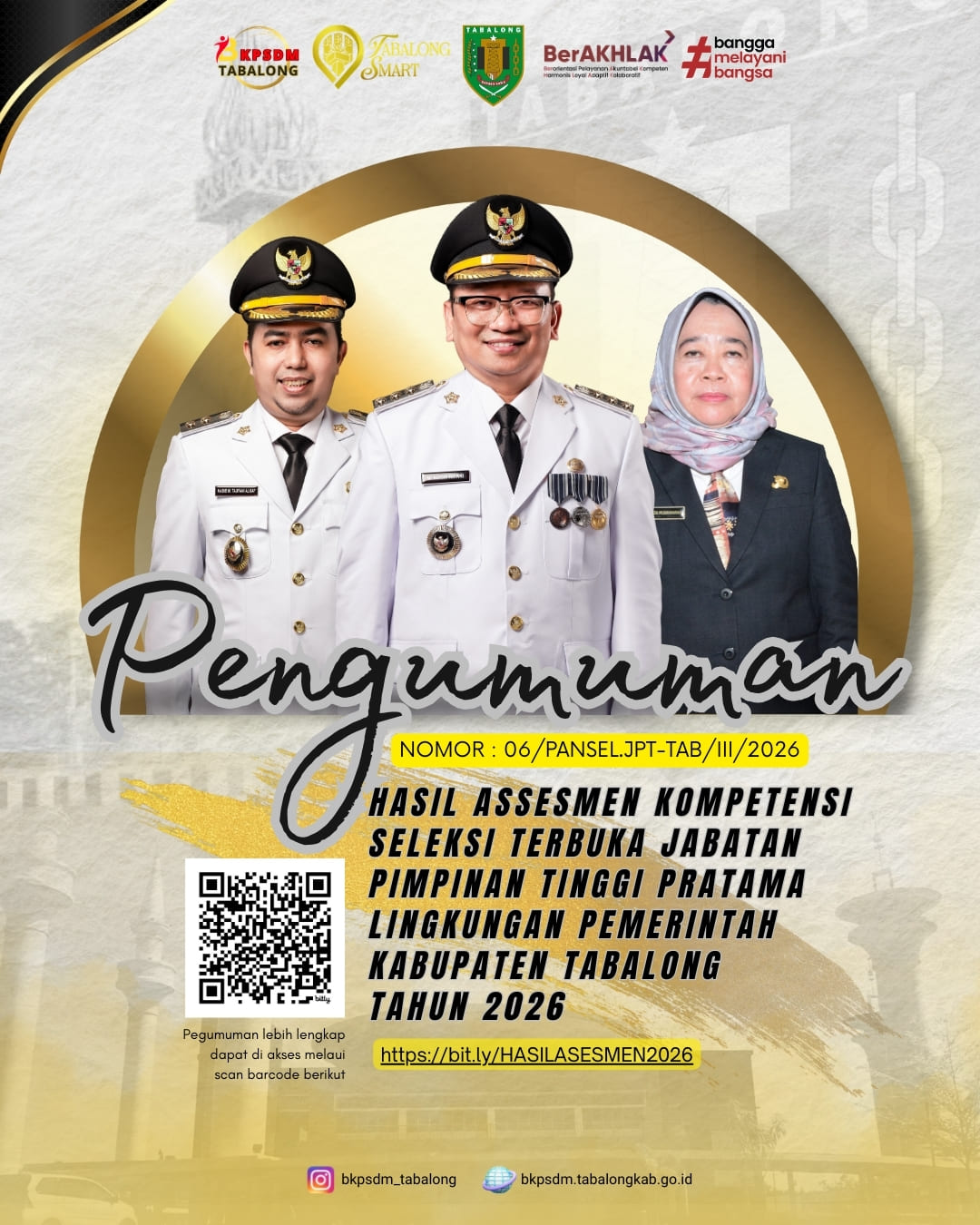 Hasil Asesmen Kompetensi Seleksi Terbuka Jabatan Pimpinan Tinggi Pratama Pemerintah Kabupaten Tabalong