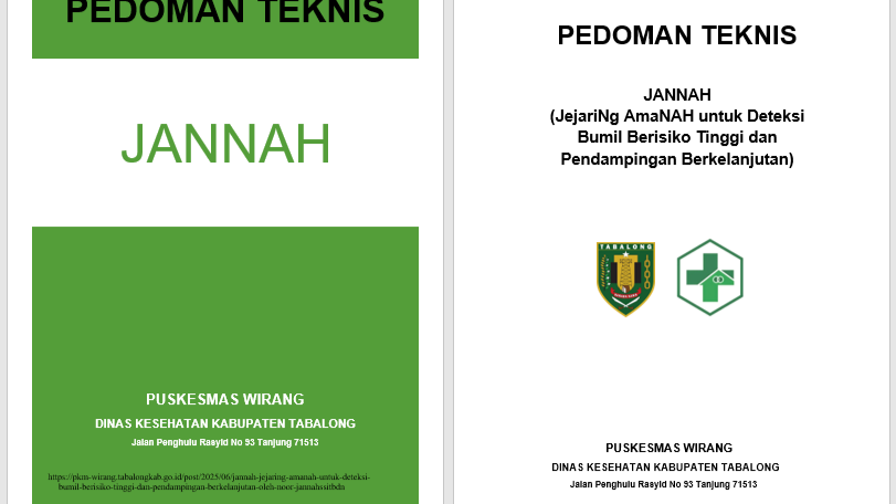 PEDOMAN TEKNIS JANNAH (JejariNg AmaNAH untuk Deteksi Bumil Berisiko Tinggi dan Pendampingan Berkelanjutan)