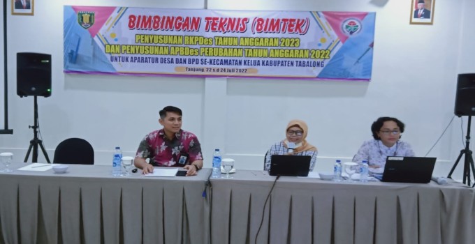 Bimbingan Teknis Penyusunan RKPDes 2023 dan RKPDes Perubahan 2022 untuk Aparatur Desa dan BPD se-Kecamatan Kelua