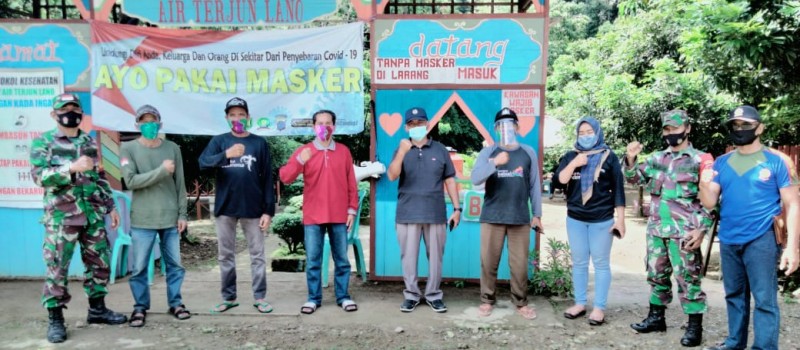 Monitoring protokol kesehatan di wisata air terjun lano