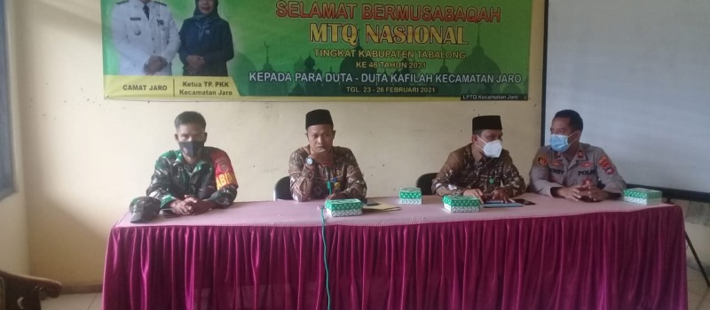 Rapat Koordinasi sekaligus pelepasan kafilah MTQ Kecamatan Jaro secara Simbolis