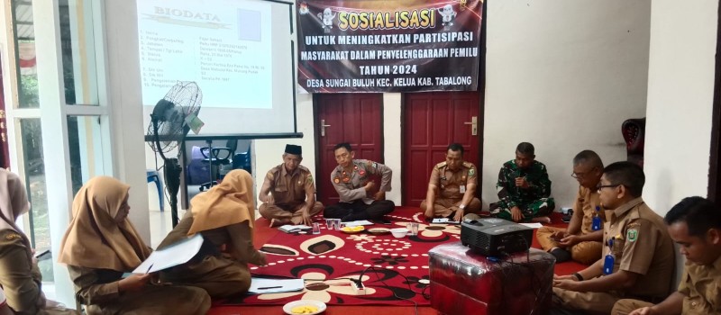 Sosialisasi untuk Meningkatkan Partisipasi Masyarakat dalam Penyelenggaraan Pemilu Tahun 2024 di Desa Sungai Buluh