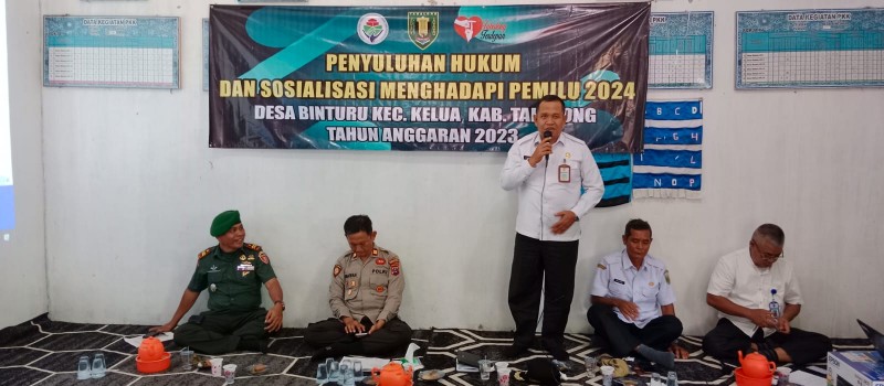 Penyuluhan Hukum dan Sosialisasi Menghadapi Pemilu Tahun 2024 di Desa Binturu