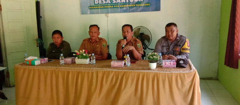 Acara Musyawarah Desa (MUSDES) dalam rangka Menyusun Rencana Kerja Pemerintah Desa (RKPDes) Tahun anggaran 2024 di Desa Santun. 21 agustus 2023