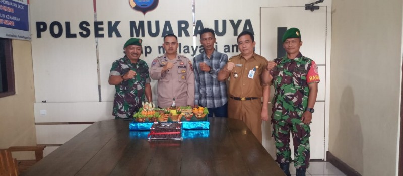 Peringatan HUT Bayangkara ke 77 di Polsek Muara Uya